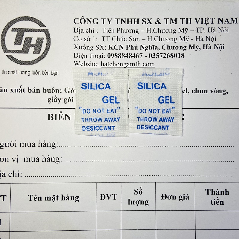 Gói hút ẩm - Loại 1g Xanh