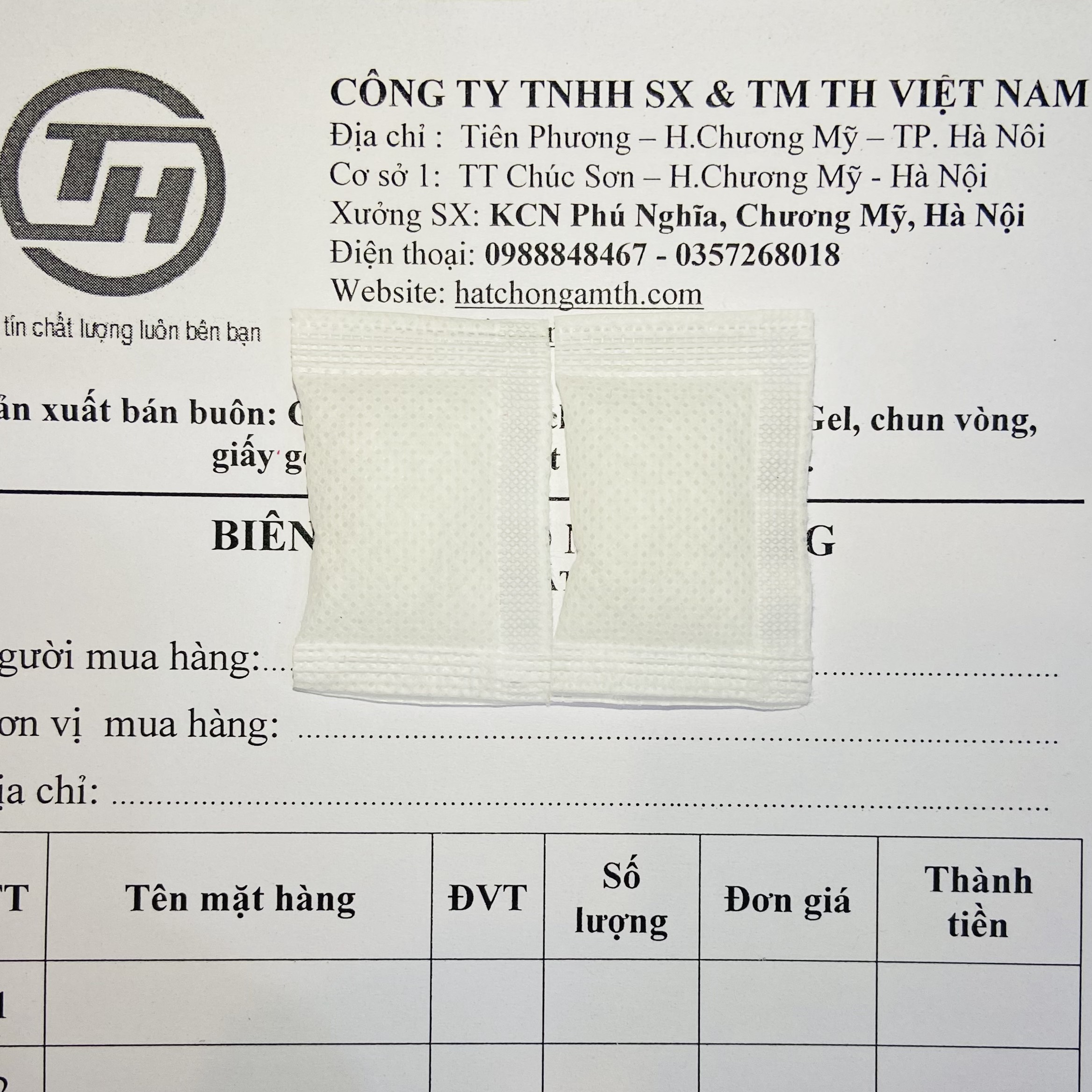 Gói hút ẩm - Loại 2g Trắng